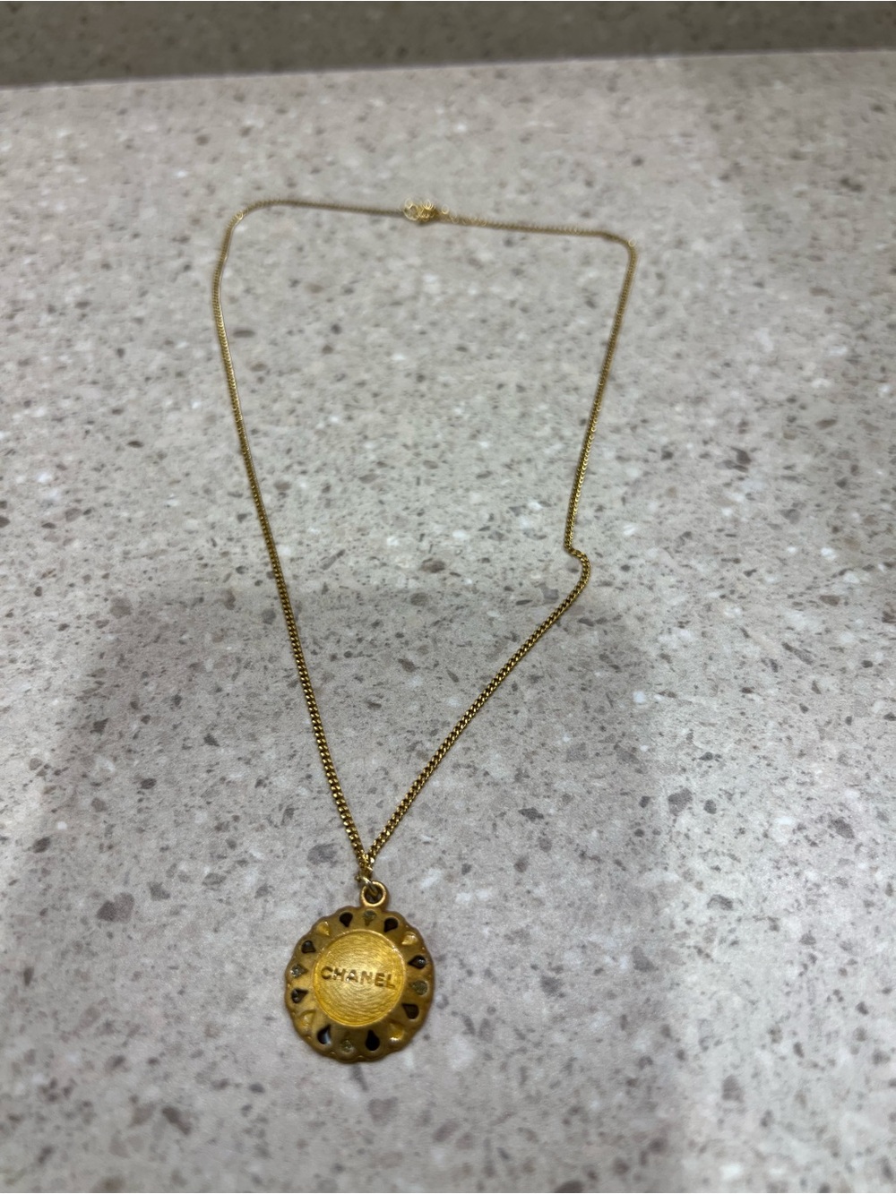 CHANEL Gold Medallion Pendant Necklace - Gold